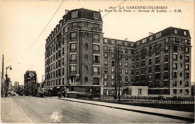 Carte postale ancienne La Garenne-Colombes Le Pont de la Puce - Avenue de Lutece à Colombes