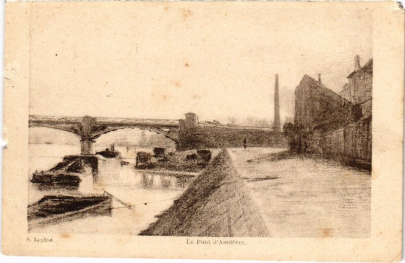 Carte postale ancienne Asnieres Le Pont d'Asnieres