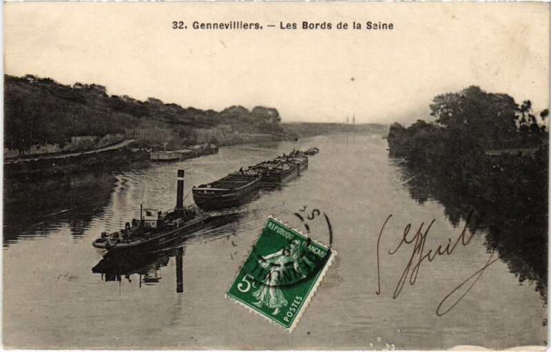 Carte postale ancienne Gennevilliers Les Bords de la Seine à Gennevilliers