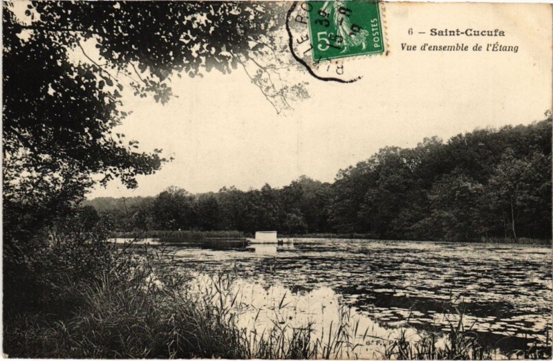 Carte postale ancienne Saint-Cucufa - Vue d'Ensemble de l'Etang