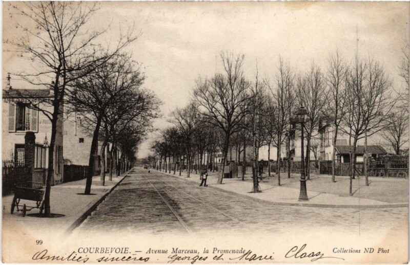 Carte postale ancienne Courbevoie Avenue Marceau - La Promenade à Courbevoie
