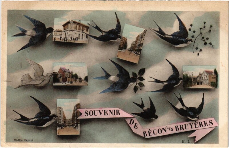 Carte postale ancienne Souvenir de Becon-les-Bruyeres Scenes