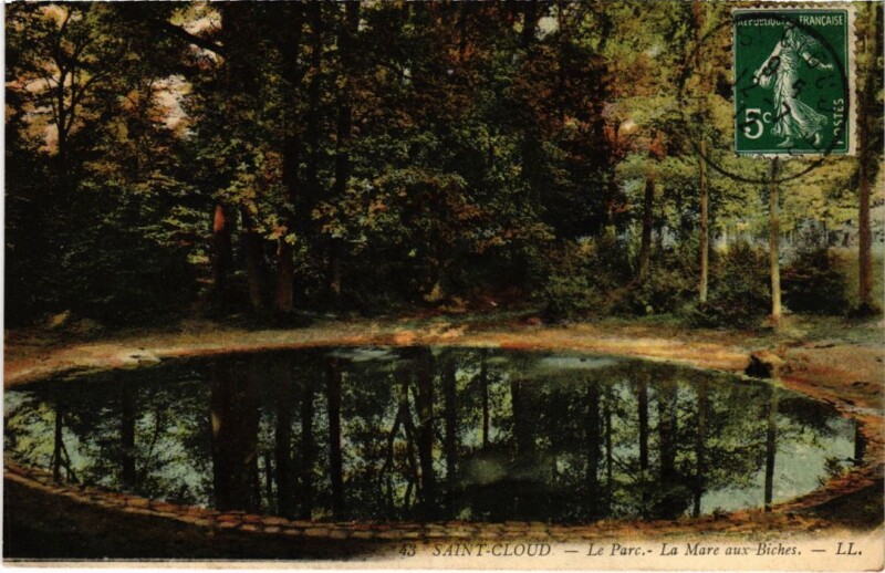 Carte postale ancienne Saint-Cloud Parc - La Mare aux Biches à Saint-Cloud