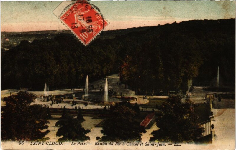 Carte postale ancienne Saint-Cloud Le Parc - Bassins du Fer a Cheval et Saint-Jean à Saint-Cloud