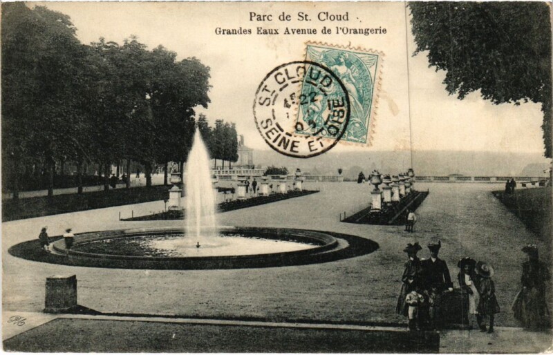 Carte postale ancienne Saint-Cloud Grandes Eaux - Avenue de l'Orangerie à Saint-Cloud