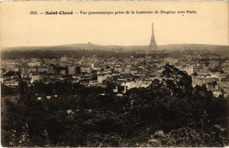 Carte postale ancienne Saint-Cloud Vue Panoramique prise de la Lanterne de Doigene à Saint-Cloud