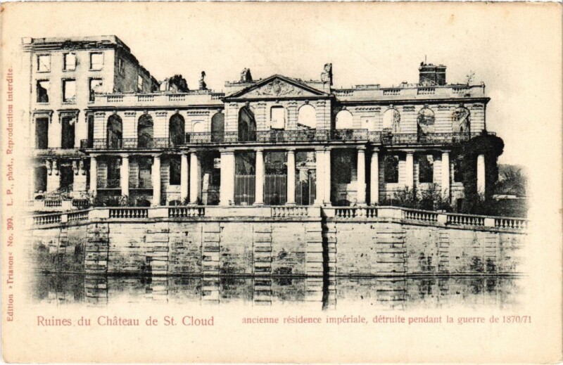Carte postale ancienne Saint-Cloud Ruines du Chateau à Saint-Cloud