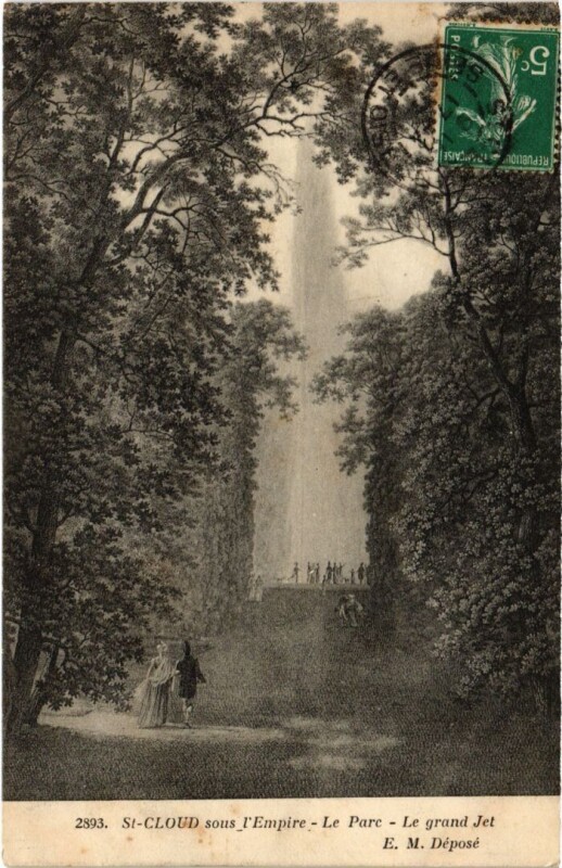 Carte postale ancienne Saint-Cloud sous l'Empire - Le Parc - Le Gradn Jet à Saint-Cloud