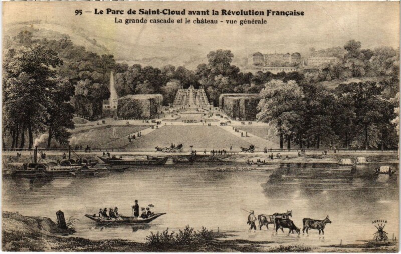 Carte postale ancienne Saint-Cloud Le Parc Avant la Revolution Francaise à Saint-Cloud