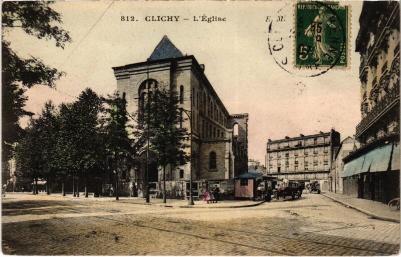Carte postale ancienne L'Eglise à Clichy