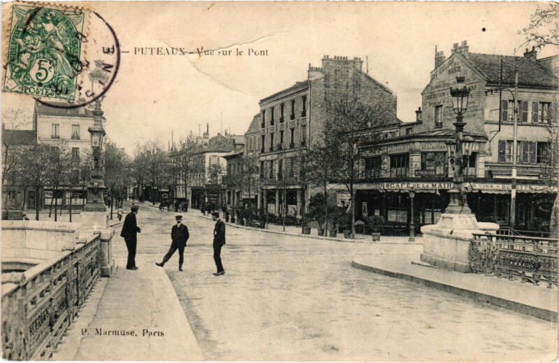 Carte postale ancienne Puteaux Vue sur le Pont à Puteaux