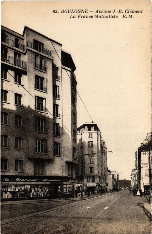 Carte postale ancienne Boulogne-Billancourt Avenue J.-B. Clement - La France Mutualiste à Boulogne-Billancourt