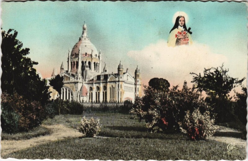 Carte postale ancienne Lisieux Perspective sur la Basilique à Lisieux