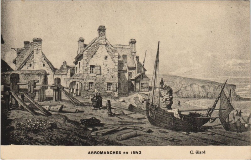 Carte postale ancienne Arromanches En 1842