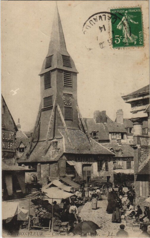 Carte postale ancienne Honfleur Clocher de Sainte-Catherine à Honfleur