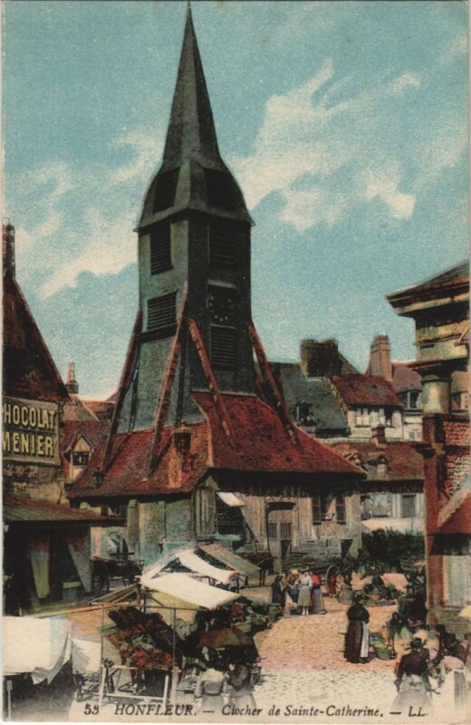Carte postale ancienne Honfleur Clocher de Sainte-Catherine à Honfleur