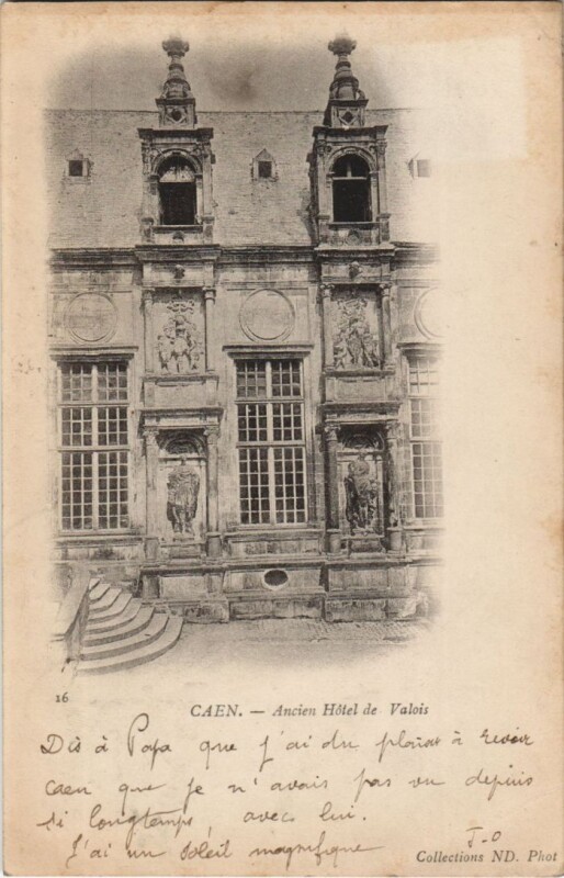 Carte postale ancienne Caen Ancien Hotel de Valois