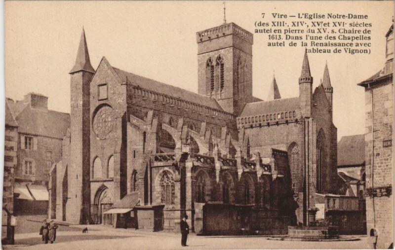 Carte postale ancienne Vire L'Eglise Notre-Dame