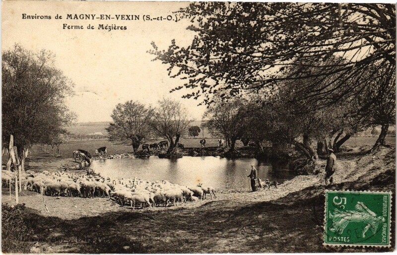 Carte postale ancienne Magny en Vexin Ferme de Mezieres à Magny-en-Vexin