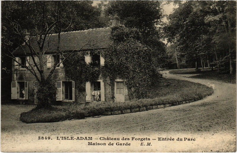 Carte postale ancienne L'Isle Adam Chateau des Forgets entree du Parc à L'Isle-Adam