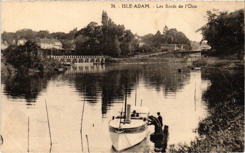 Carte postale ancienne L'Isle Adam Les Bords de l'Oise à L'Isle-Adam