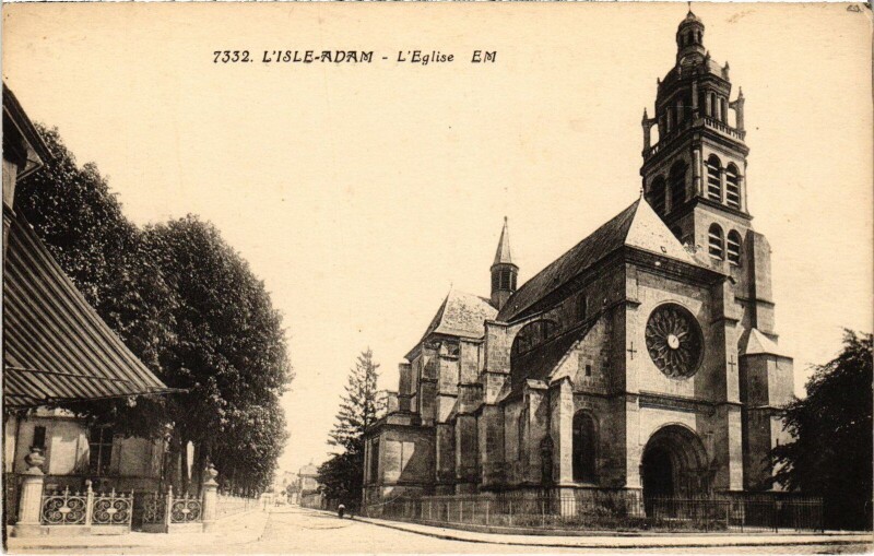 Carte postale ancienne L'Isle Adam Eglise à L'Isle-Adam