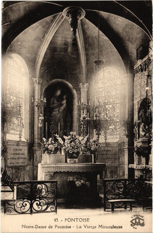 Carte postale ancienne Pontoise Notre Dame La Vierge à Pontoise