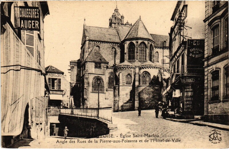 Carte postale ancienne Pontoise Eglise Saint-Maclou à Pontoise