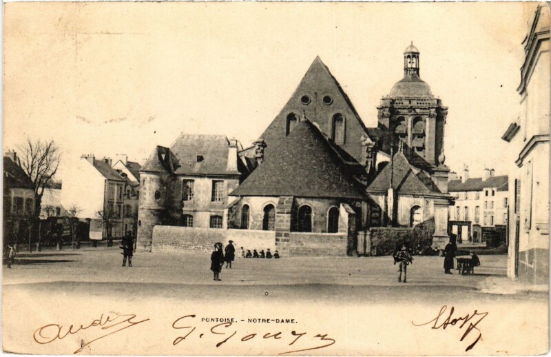 Carte postale ancienne Pontoise Notre Dame à Pontoise