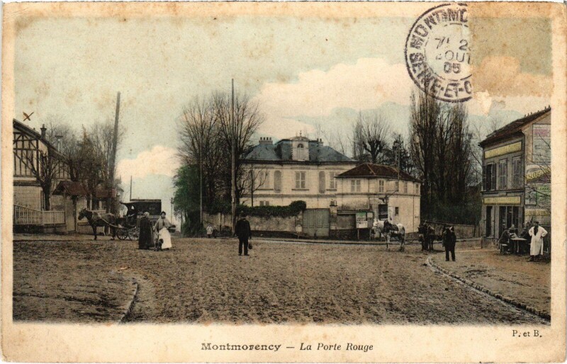 Carte postale ancienne Montmorency Porte Rouge à Montmorency