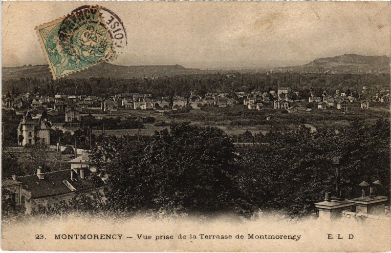 Carte postale ancienne Montmorency vue prise de la Terrasse à Montmorency