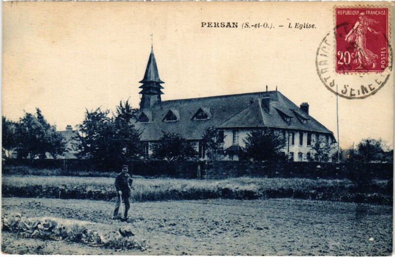 Carte postale ancienne Persan Eglise à Persan