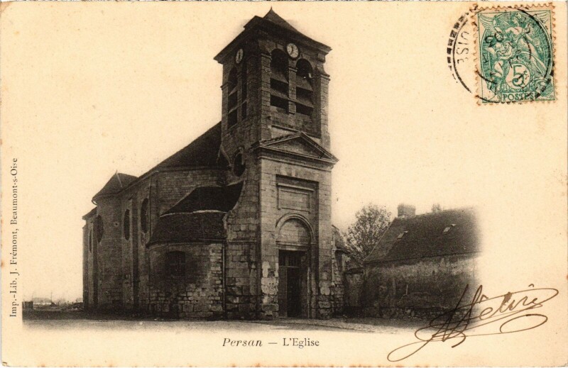 Carte postale ancienne Persan Eglise à Persan