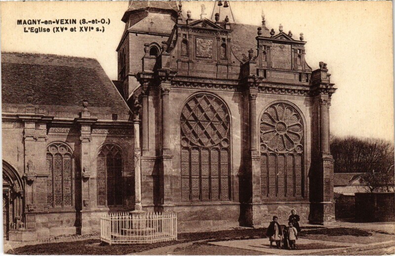 Carte postale ancienne Magny en Vexin Eglise à Magny-en-Vexin