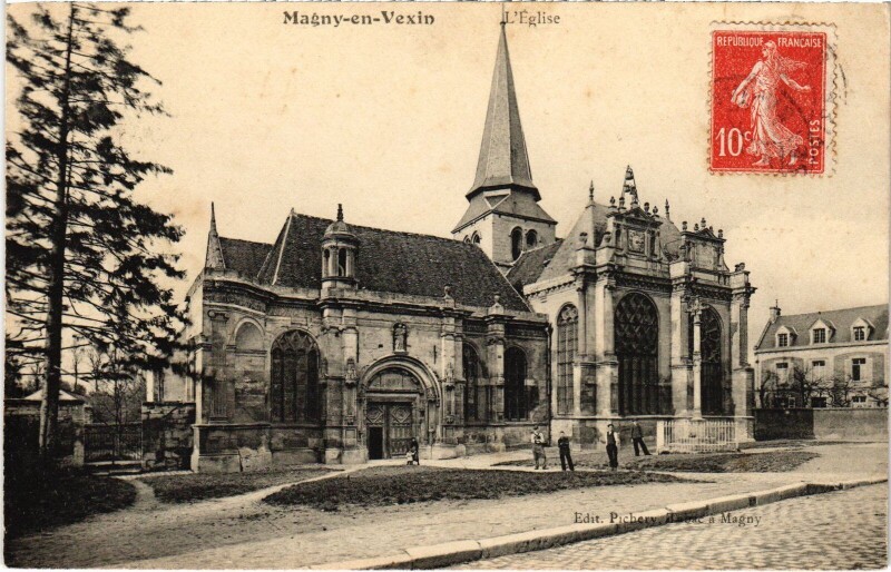 Carte postale ancienne Magny en Vexin Eglise à Magny-en-Vexin