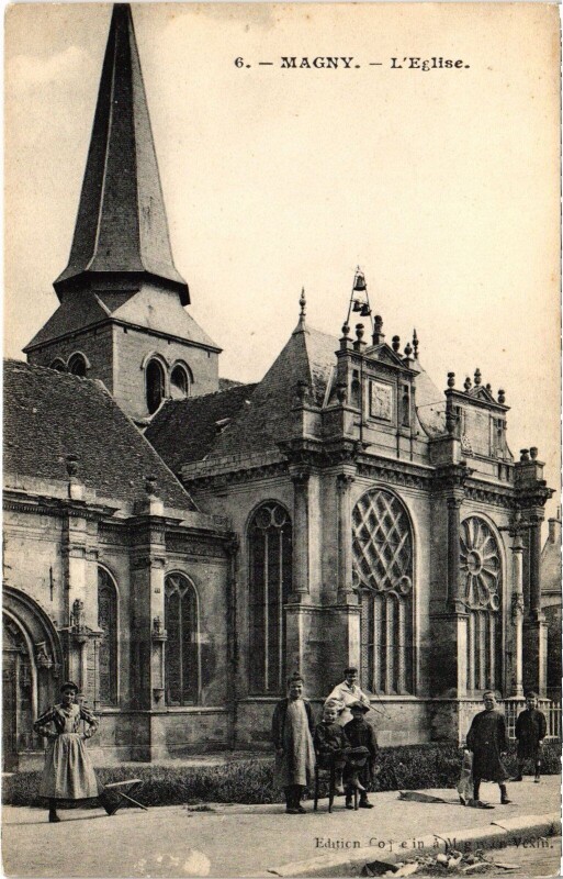 Carte postale ancienne Magny en Vexin Eglise à Magny-en-Vexin