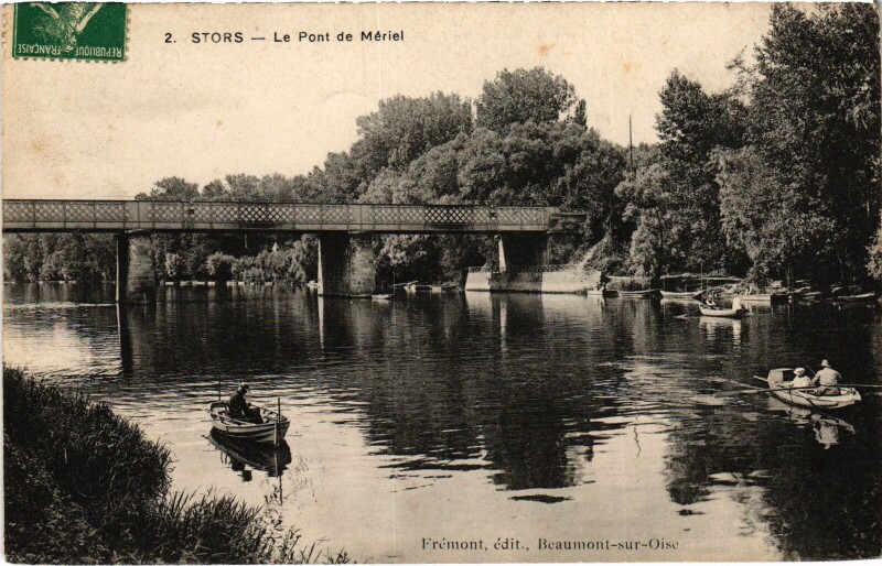 Carte postale ancienne L'Isle Adam Le Pont de Meriel à L'Isle-Adam