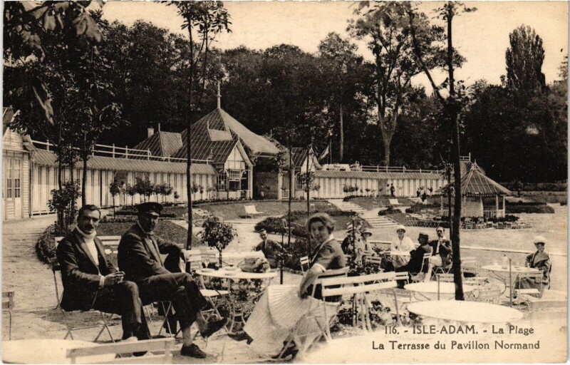 Carte postale ancienne L'Isle Adam La Terrasse du Pavillon Normand à L'Isle-Adam