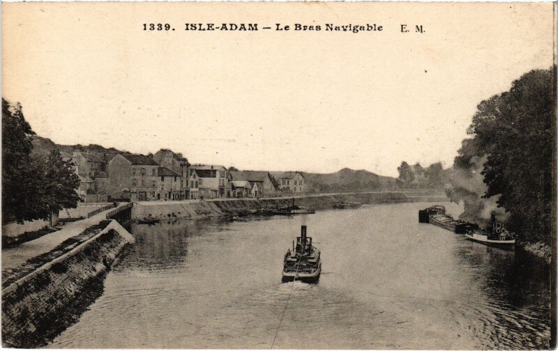 Carte postale ancienne L'Isle Adam Le Bras Navigable à L'Isle-Adam