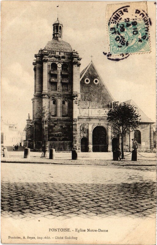 Carte postale ancienne Pontoise Eglise Notre Dame à Pontoise