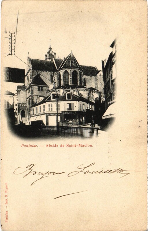 Carte postale ancienne Pontoise Abside de Saint-Maclou à Pontoise