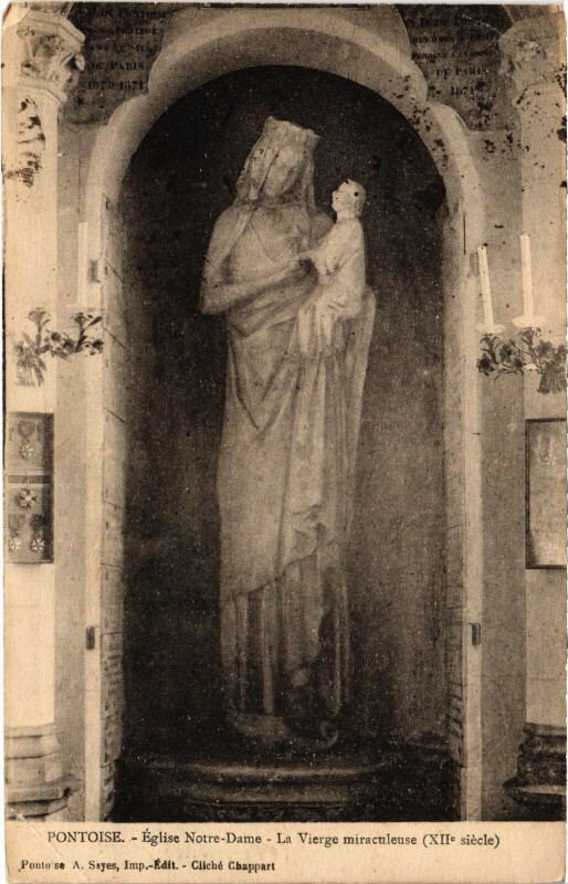 Carte postale ancienne Pontoise Eglise Notre Dame La Vierge à Pontoise
