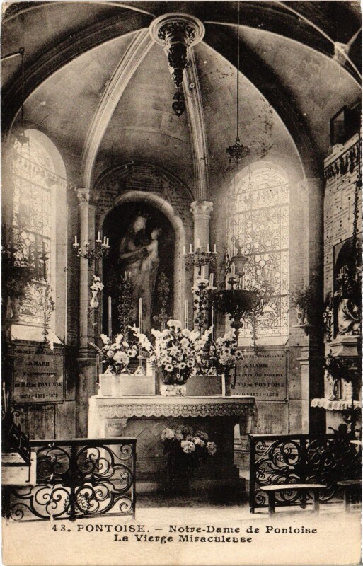 Carte postale ancienne Pontoise Notre Dame La Vierge à Pontoise
