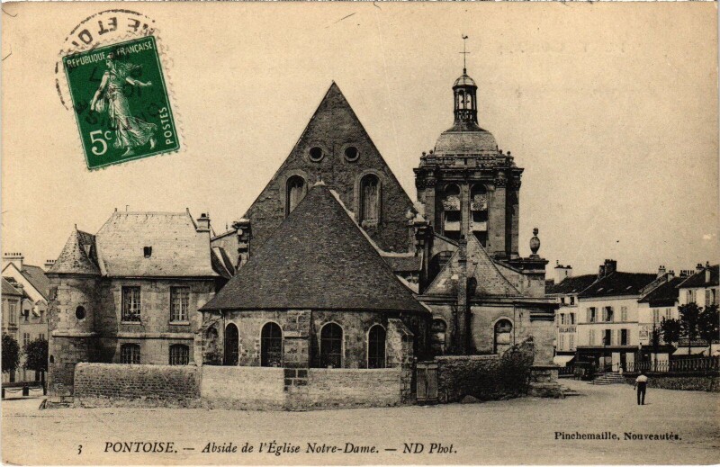 Carte postale ancienne Pontoise Abside de Notre Dame à Pontoise