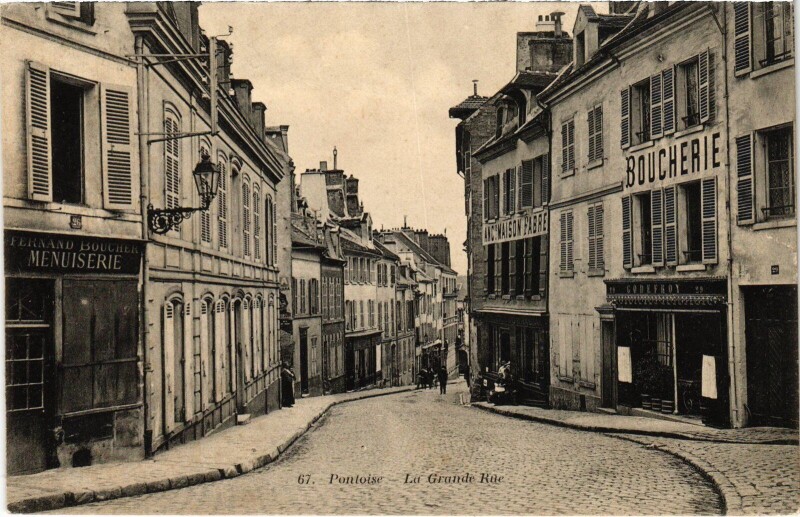 Carte postale ancienne Pontoise Grande Rue à Pontoise