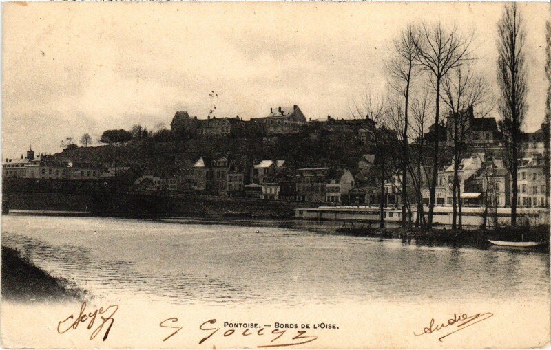 Carte postale ancienne Pontoise Bords de l'Oise à Pontoise