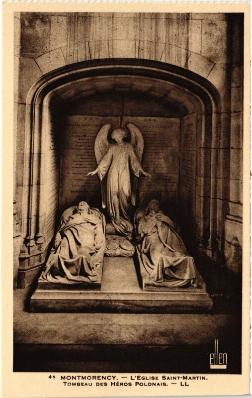 Carte postale ancienne Montmorency Eglise Saint-Martin Tombeau des Heros Polonais à Montmorency