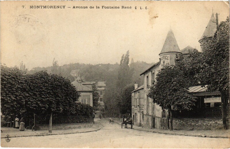 Carte postale ancienne Montmorency Avenue d e la Fontaine Rene à Montmorency