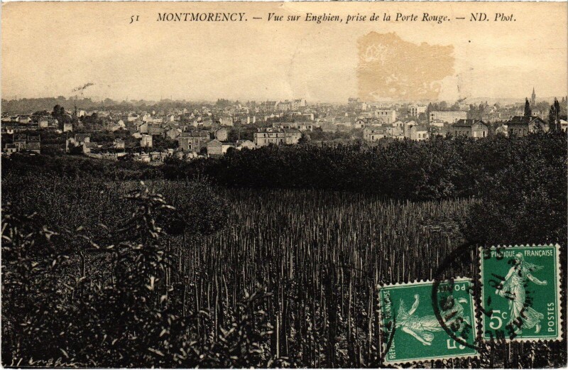 Carte postale ancienne Montmorency vue sur Enghien à Montmorency
