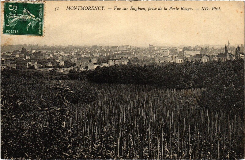 Carte postale ancienne Montmorency vue sur Enghien à Montmorency